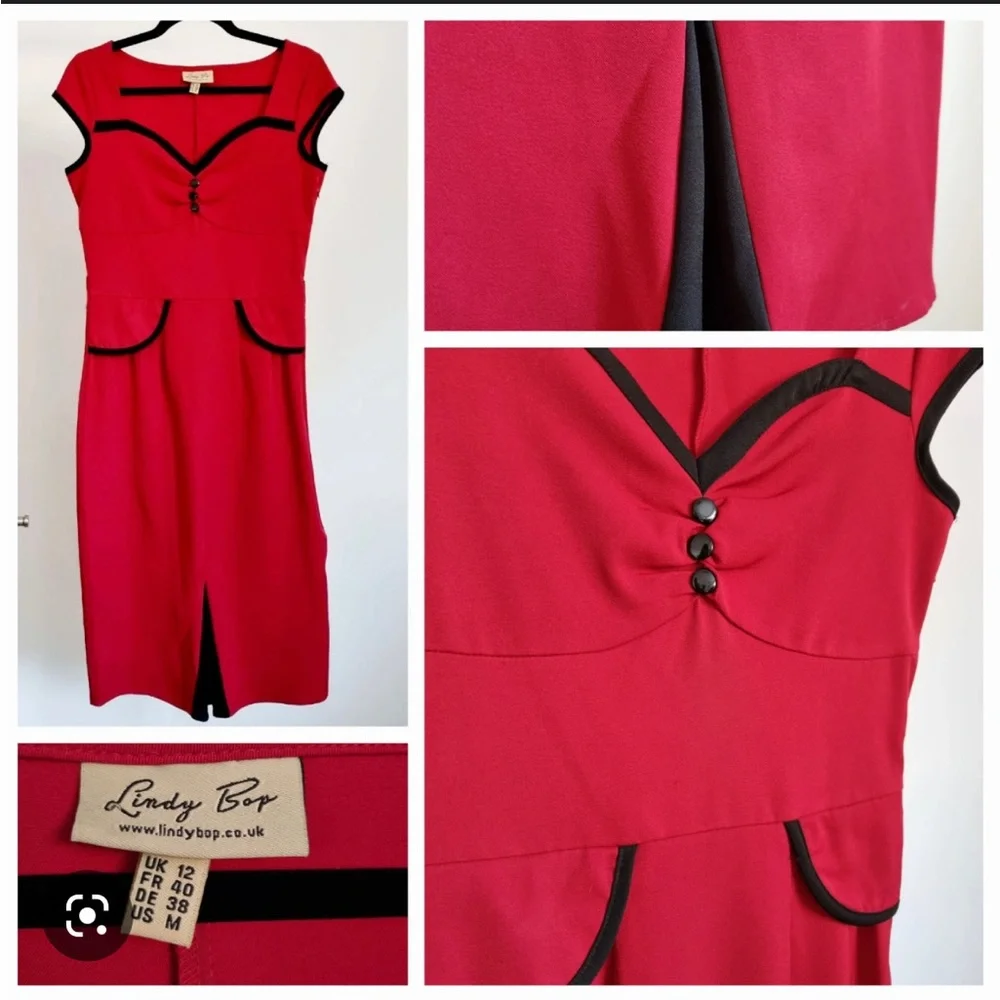 Lindy Bop Red Heidi Pinup Dress - Picture 5 of 11